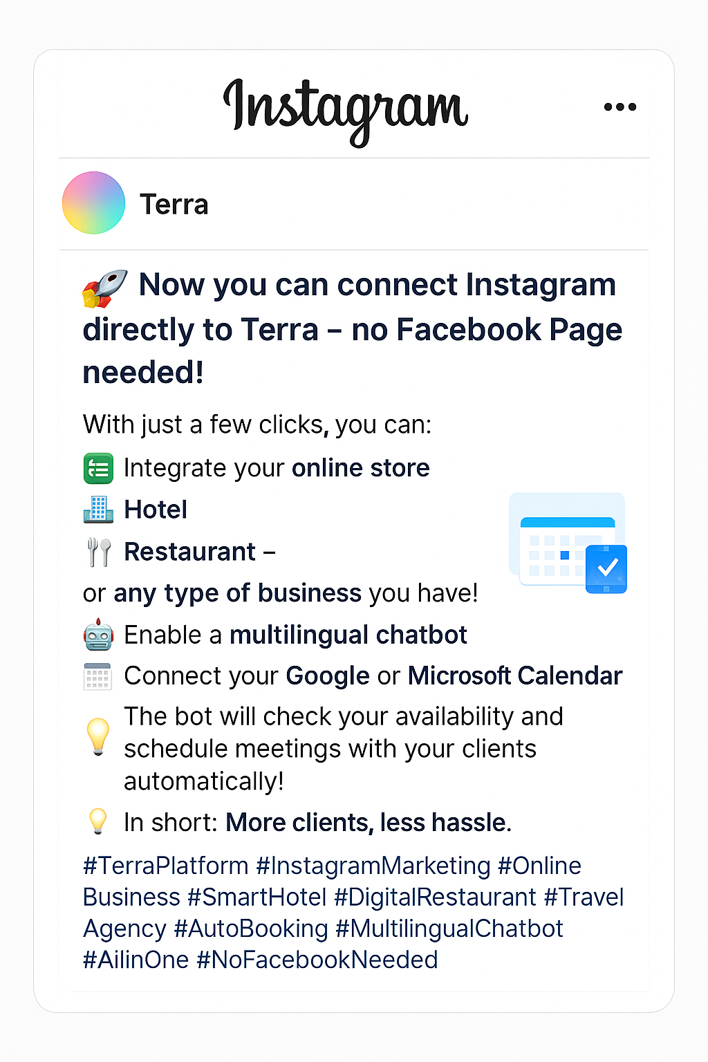 🚀 Now you can connect Instagram directly to Terra